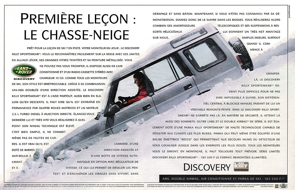 Advert Land Rover 1997